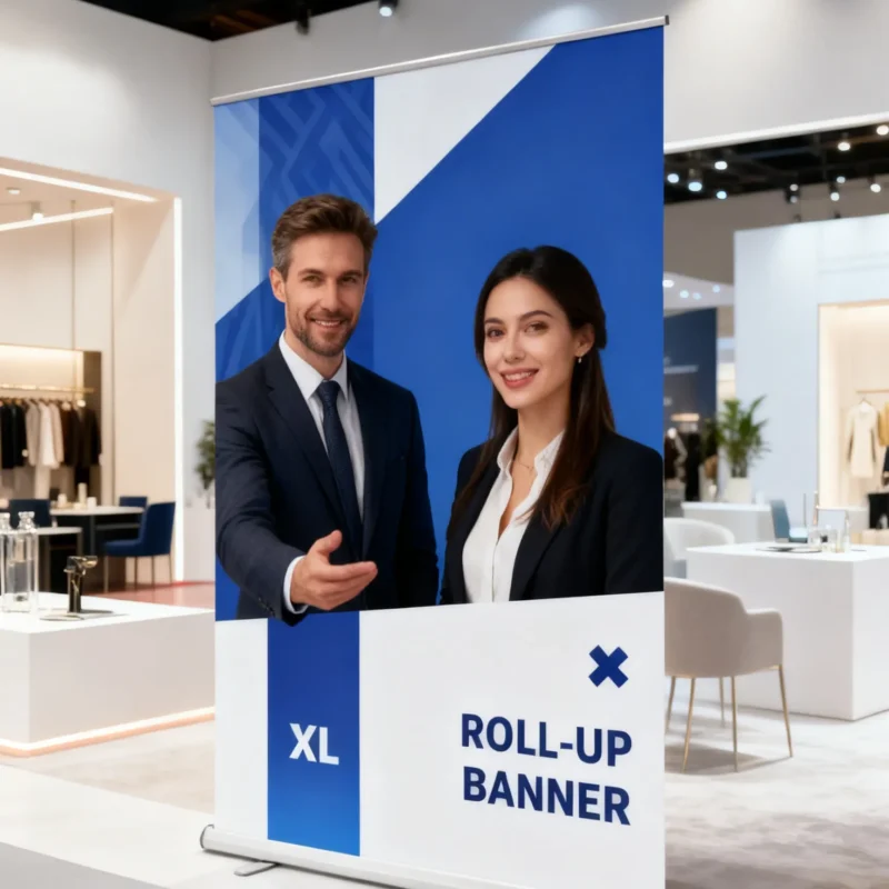 XL Budget Roller Banner | Printed by Rollupexpress.be in Brussels